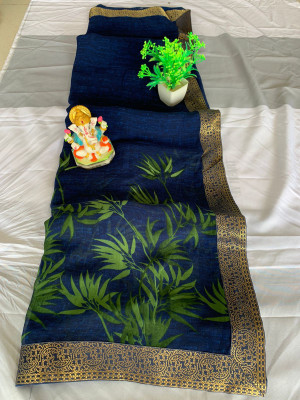 PHORIYA STYLE Printed Bollywood Georgette, Chiffon Saree(Dark Blue)