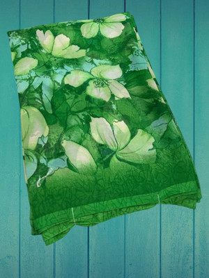 HouseOfCommon Floral Print Bollywood Georgette Saree(Green)