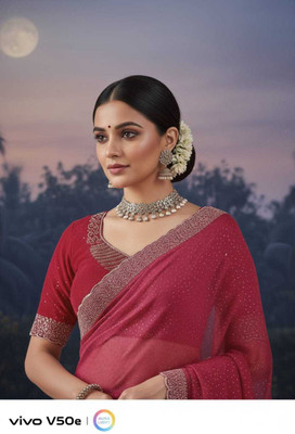 LADDU SAREES Embellished Bollywood Georgette Saree(Pink)