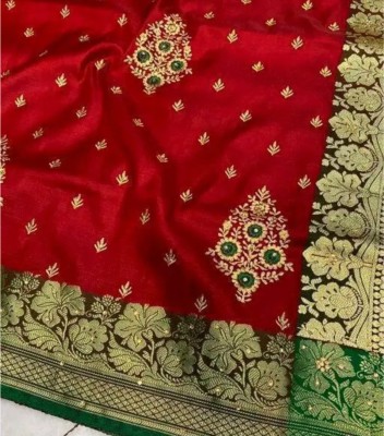 daniyal Printed Banarasi Pure Silk Saree(Red)