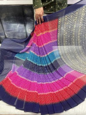 HouseOfCommon Ombre Bollywood Georgette Saree(Multicolor)
