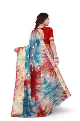 Aarunika SBT Solid/Plain Bollywood Organza Saree(Maroon)