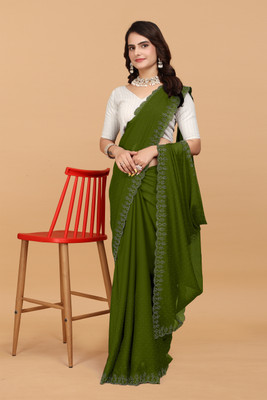 Looootnest Self Design Bollywood Georgette Saree(Light Green)