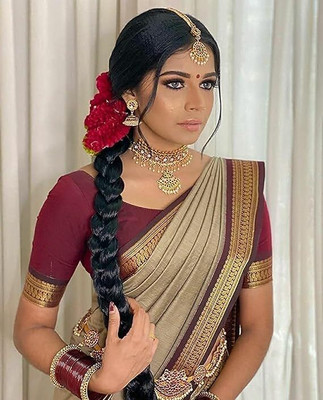 SHIV FASHION Woven Handloom Silk Blend, Cotton Blend Saree(Grey)