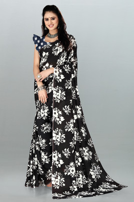 SHUBHSWAR Printed Daily Wear Georgette Saree(Black)