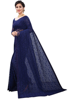SAREEYA16 Floral Print Bollywood Net Saree(Blue)
