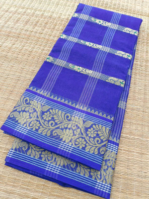 Happy Creation Woven Tant Handloom Cotton Blend Saree(Beige)