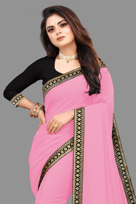 Sangath Embroidered Bollywood Georgette Saree(Pink)