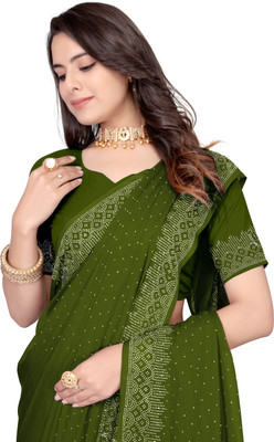 Looootnest Self Design Bollywood Georgette Saree(Light Green)