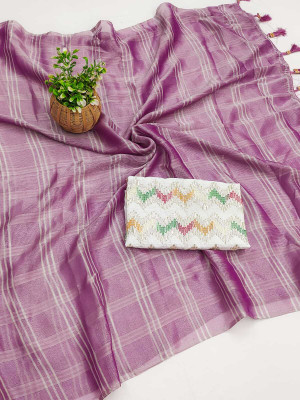 Sayal Creation Self Design Daily Wear Georgette Saree(Purple)