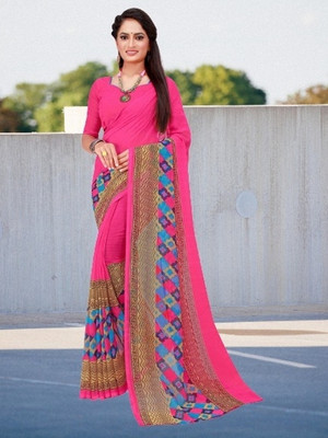 Suntex Printed Bollywood Georgette Saree(Multicolor)