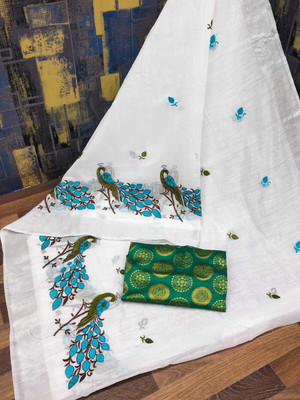 LADYSUTRA Embroidered Bollywood Chanderi Saree(Multicolor)