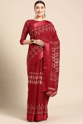 vaamsi Printed Daily Wear Art Silk Saree(Red)