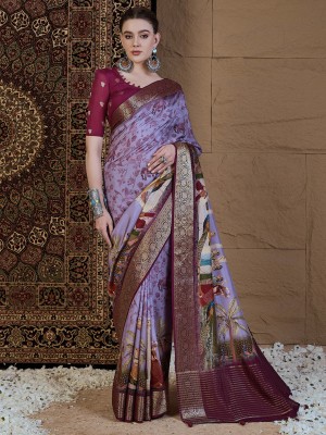 ANOUK Woven Chinnalapattu Viscose Rayon Saree(Purple)