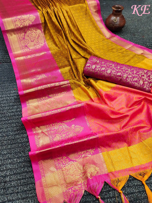 VRINDITA FASHION Self Design Bollywood Cotton Blend Saree(Multicolor)