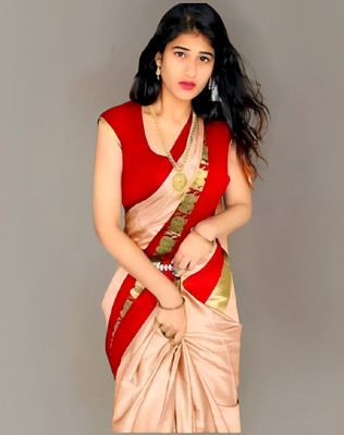 Mortal Textile Animal Print Chanderi Cotton Silk Saree(Pink)