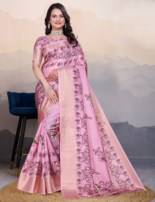 Divastri Embellished, Printed Bollywood Silk Blend, Art Silk Saree(Pink)
