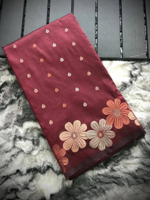 AVANTIKA FASHION Woven Kanjivaram Pure Silk, Art Silk Saree(Maroon)