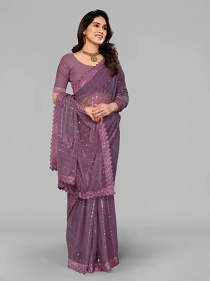 Avsar international Woven Banarasi Lycra Blend Saree(Magenta)