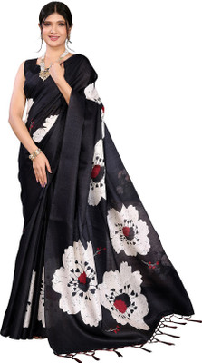 Priyashi Floral Print Daily Wear Art Silk Saree(Multicolor)