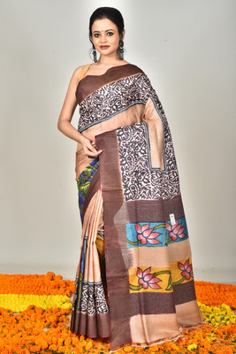 Ramshyam Collection Woven Kantha Pure Silk Saree(Multicolor)