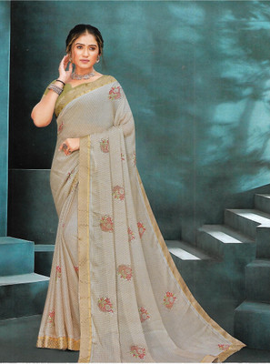 AD FASHION Self Design, Solid/Plain, Embroidered Daily Wear Viscose Rayon, Brasso Saree(Multicolor)