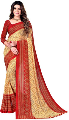 maayro Printed Bollywood Georgette Saree(Red)