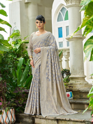 Divastri Woven, Self Design Bollywood Chiffon Saree(Grey)