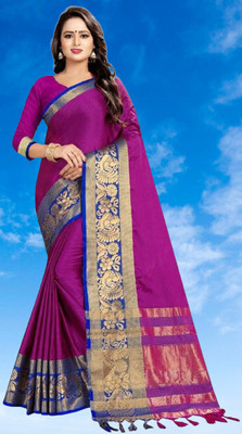 khanjan hub Self Design, Paisley, Digital Print, Blocked Printed, Woven, Graphic Print, Checkered Banarasi Jacquard Saree(Pink)