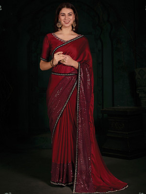 ANOUK Embellished Daily Wear Polyester Saree(Red)