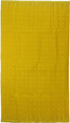 paul bastralaya Printed Jamdani Cotton Silk Saree(Yellow)
