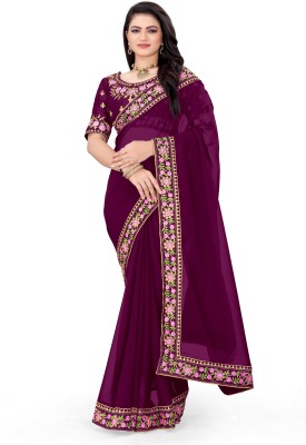 MURLIENTRPRISE Woven Bollywood Art Silk Saree(Gold, Purple)