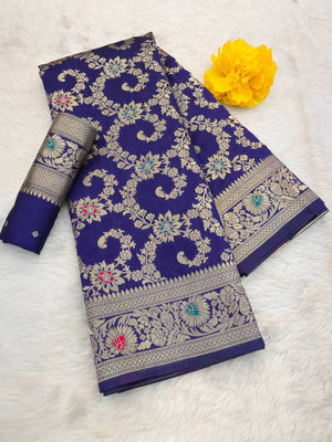 GATISHVAM TEXTILE Woven Banarasi Art Silk Saree(Blue)