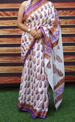 Jashvita Printed Handloom Pure Cotton Saree(Multicolor)