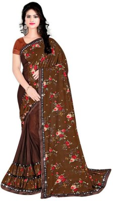 S S CREATION Woven Bollywood Lycra Blend Saree(Brown)