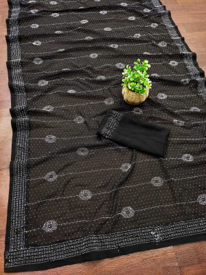SHREE HARI PRINT Embellished Daily Wear Georgette Saree(Grey)