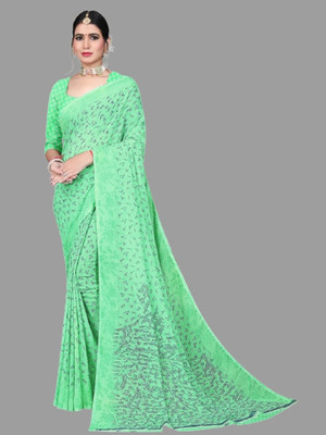 Vimalnath Synthetics Printed Mysore Georgette Saree(Green)