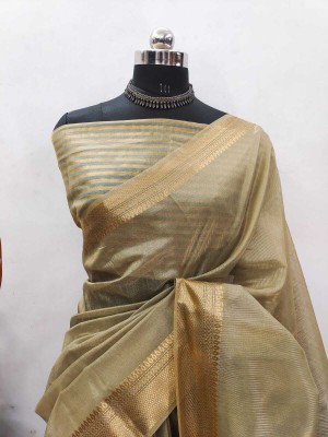 Mervadiya Self Design Kanjivaram Cotton Silk, Pure Cotton Saree(Grey)