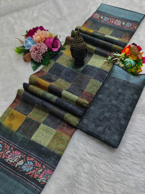 HangerStories Color Block Kanjivaram Pure Cotton, Cotton Silk Saree(Multicolor)