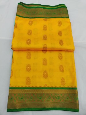 MFSAREE Self Design Banarasi Art Silk Saree(Yellow)