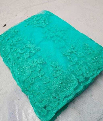 LUTAD FAB Floral Print Bollywood Net Saree(Light Green)