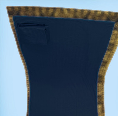 HouseOfCommon Solid/Plain Banarasi Lycra Blend, Chiffon Saree(Dark Blue)