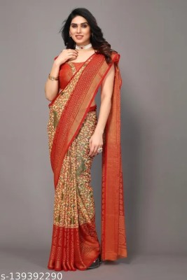 Sita Paisley Bollywood Brasso Saree(Red)