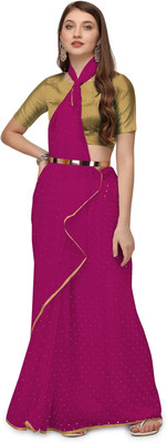 JiproStore Printed Bollywood Chiffon Saree(Pink)
