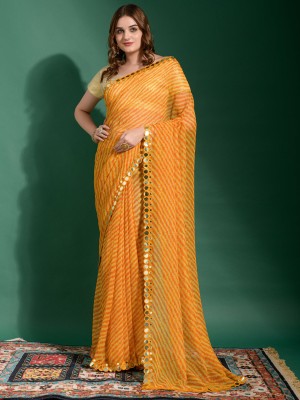 Sareemall Embellished Bollywood Chiffon Saree(Yellow)