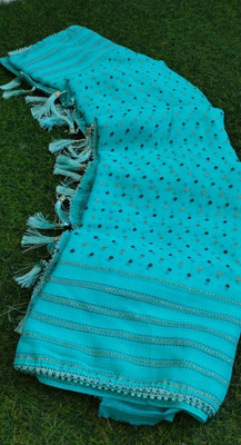 Shatrunjaya Printed Bollywood Chiffon Saree(Light Blue)