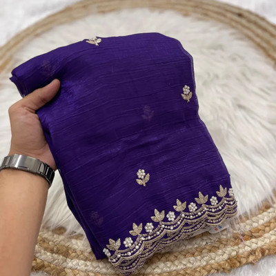 Tradivibe Dyed Bollywood Art Silk Saree(Purple)