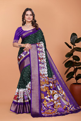 UDANI ENTERPRISE Printed Kanjivaram Art Silk Saree(Multicolor)