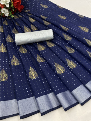 Vleez Woven Bollywood Chanderi Saree(Dark Blue)