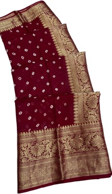 MSC TRENDLINE SAREES Printed Bollywood Art Silk, Silk Blend Saree(Maroon)